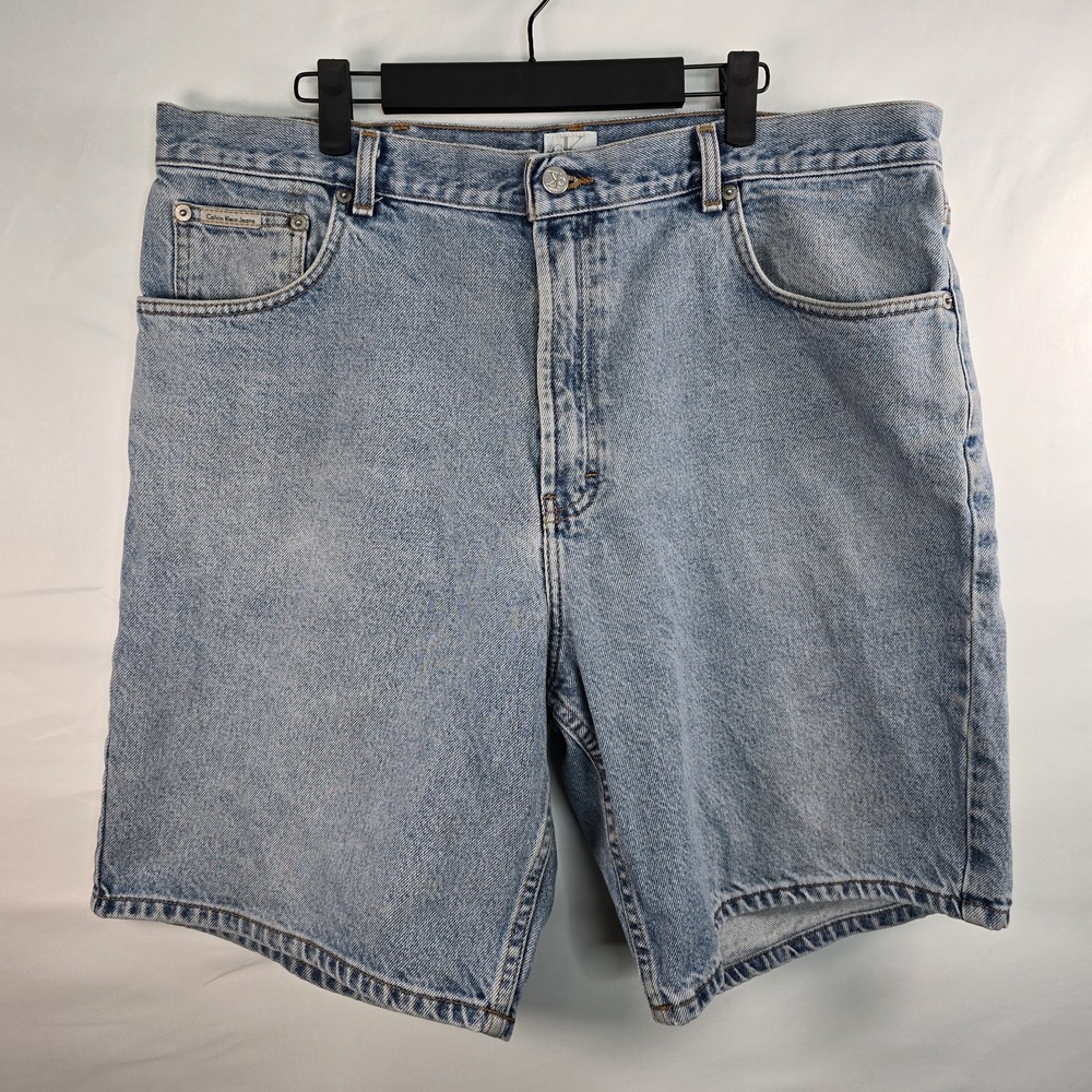 VTG 90s Calvin Klein Easy Fit Double Stone Wash Jean Shorts Jorts Men's‎ 38